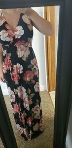 Black floral maxi dress
